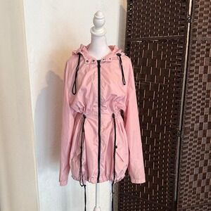 Women's Parka in a Pack Baby Pink Rain Jacket with Hood Size Large Fairy Core